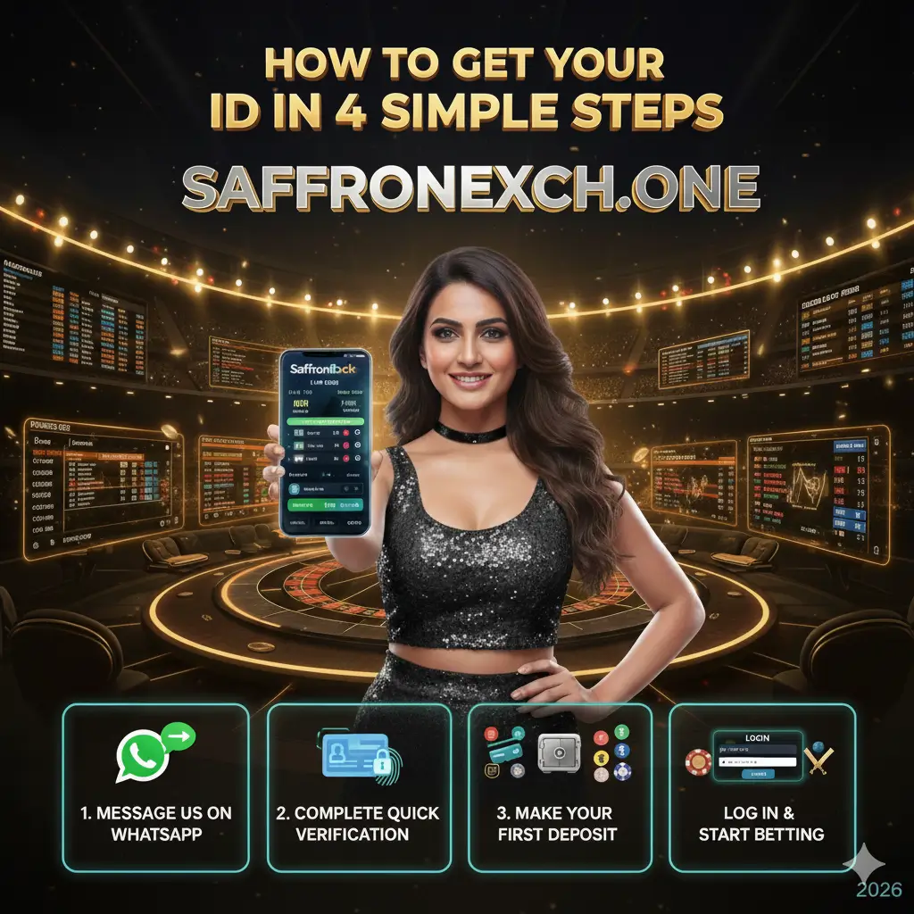 Get Saffronexch betting ID in 4 simple steps - WhatsApp verification, quick deposit, instant login