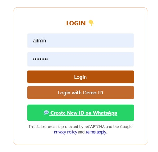 saffronexch login simple way to login here