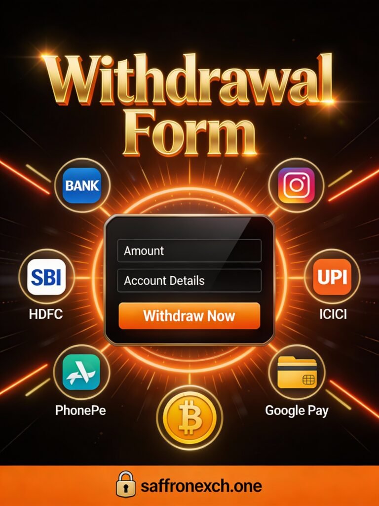 SaffronExch Withdrawal Methods withdraw form image