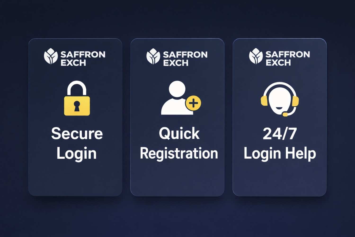 SaffronExch Quick Registration, and 24/7 Login Help Support Features