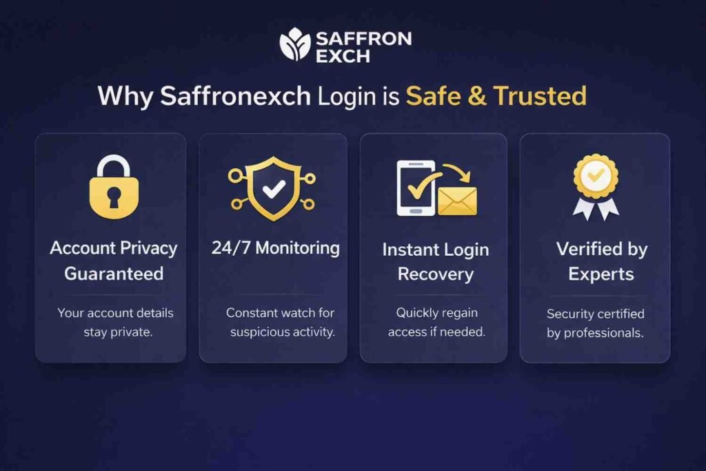 Trusted infographic: Account Privacy Guaranteed, 24/7 Monitoring, Instant Login Recovery, and Verified by Experts