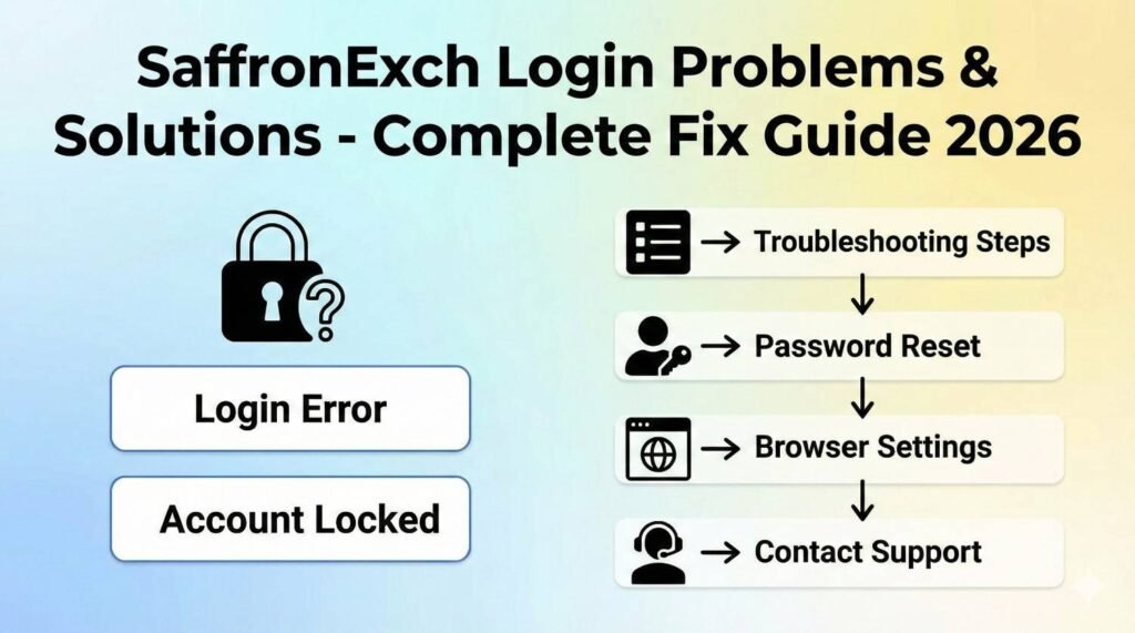 SaffronExch login problems and Solutions Complete Fix Guide 2026 infographic