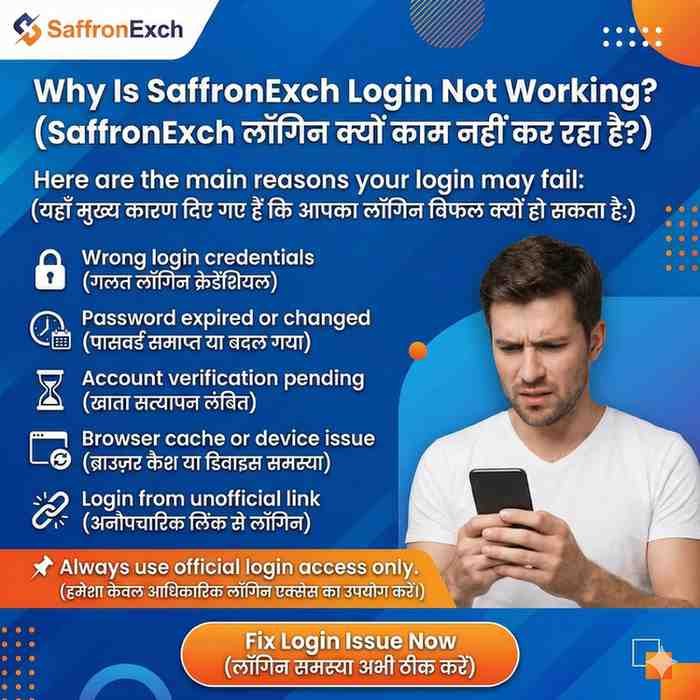 Why SaffronExch login is not working explaining verification and credential issues