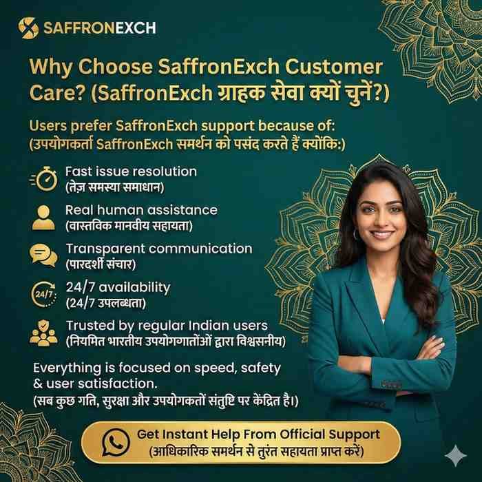 Why choose SaffronExch customer support highlighting fast response and real human support
