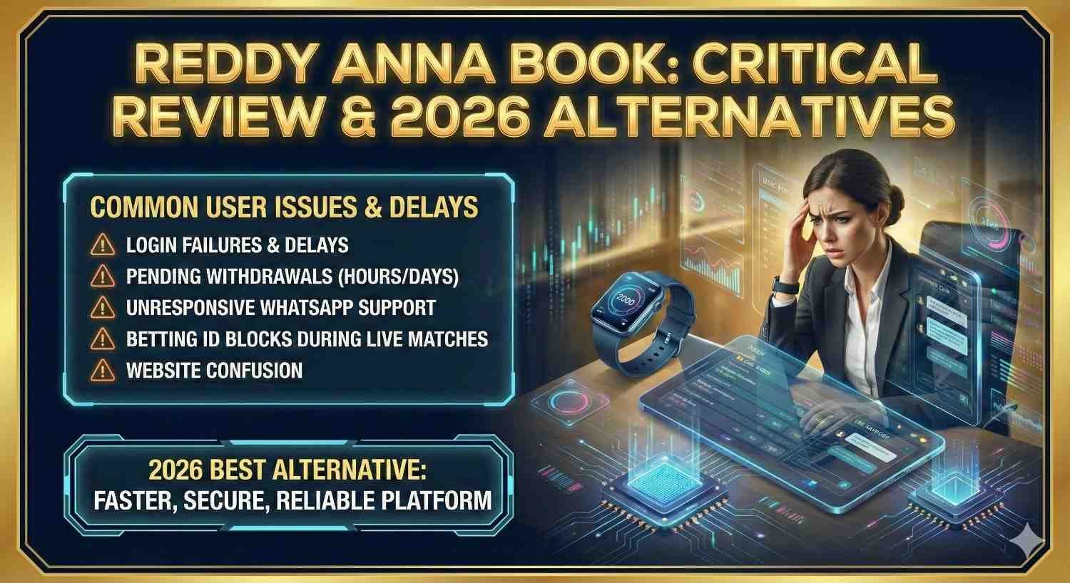 Common Reddy Anna Book problems including login not working, withdrawal delays, WhatsApp support issues and betting ID blocks during live matches