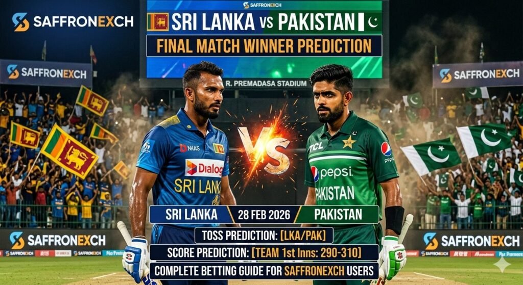 Sri Lanka vs Pakistan 28 Feb 2026: My Final Match Winner Prediction, Toss Prediction, Score Prediction and Complete Betting Guide for Saffronexch Users