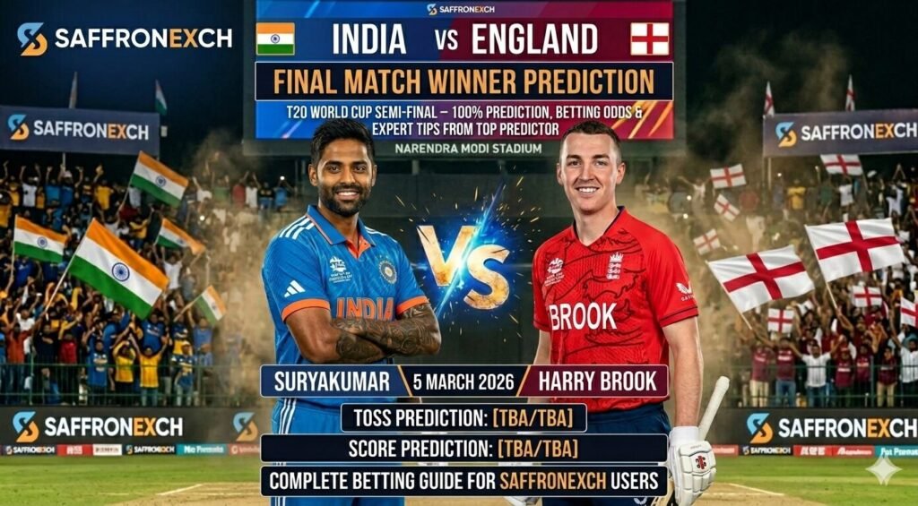India vs England 5 March 2026: T20 World Cup Semi-Final – 100% Prediction, Betting Odds & Expert Tips from Top Predictor