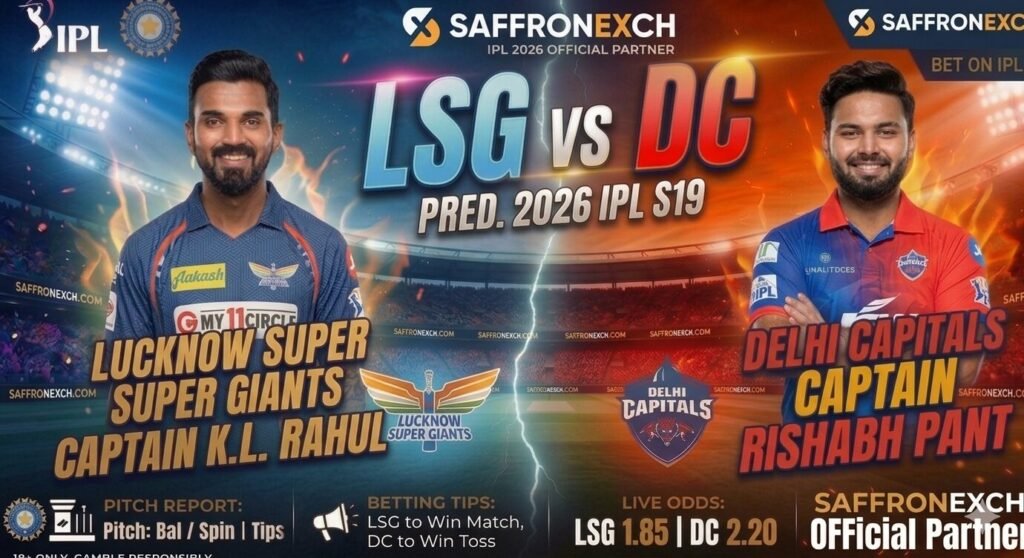 LSG vs DC Prediction IPL 2026 Match: Who Will Win? Pitch Report, Betting Tips & Live Odds