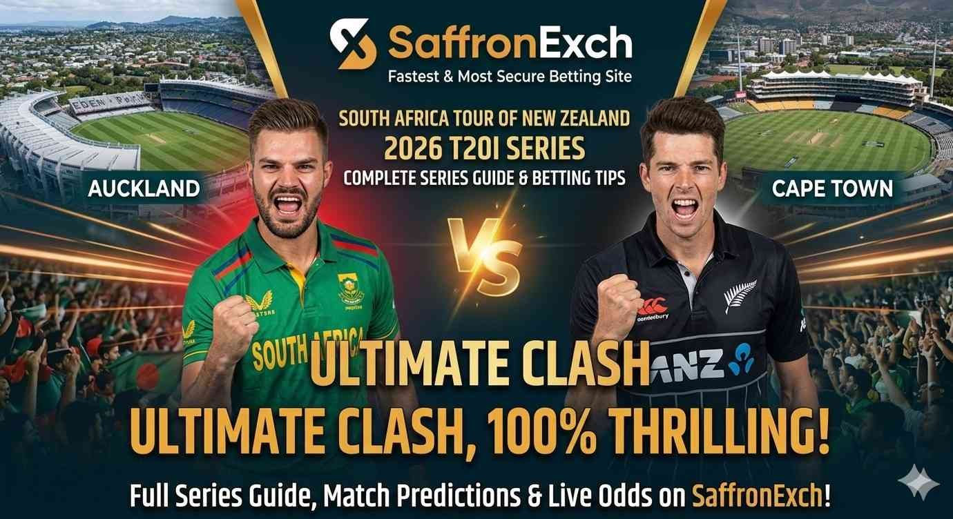 South Africa tour of New Zealand 2026 : Complete T20I Series Guide, Match Predictions & Betting Tips