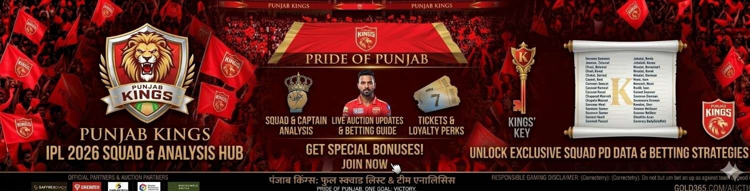 PBKS IPL 2026 Squad : Full Players List, Team Analysis & Betting Guide