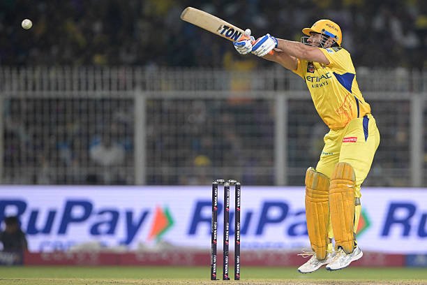 Chennai Super Kings' Mahendra Singh Dhoni plays a shot during the Indian Premier League
