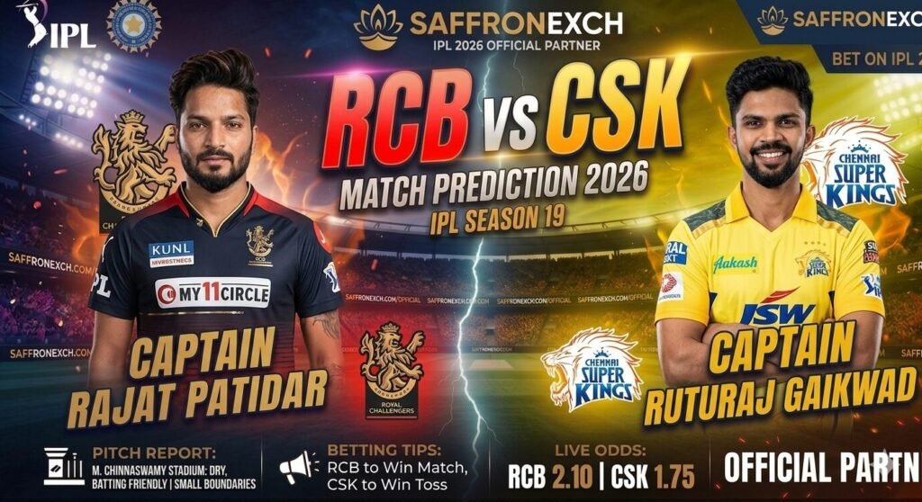 RCB vs CSK  2026 Match Prediction: Who Will Win Today? M Chinnaswamy Stadium Pitch Report & Betting Tips For IPL