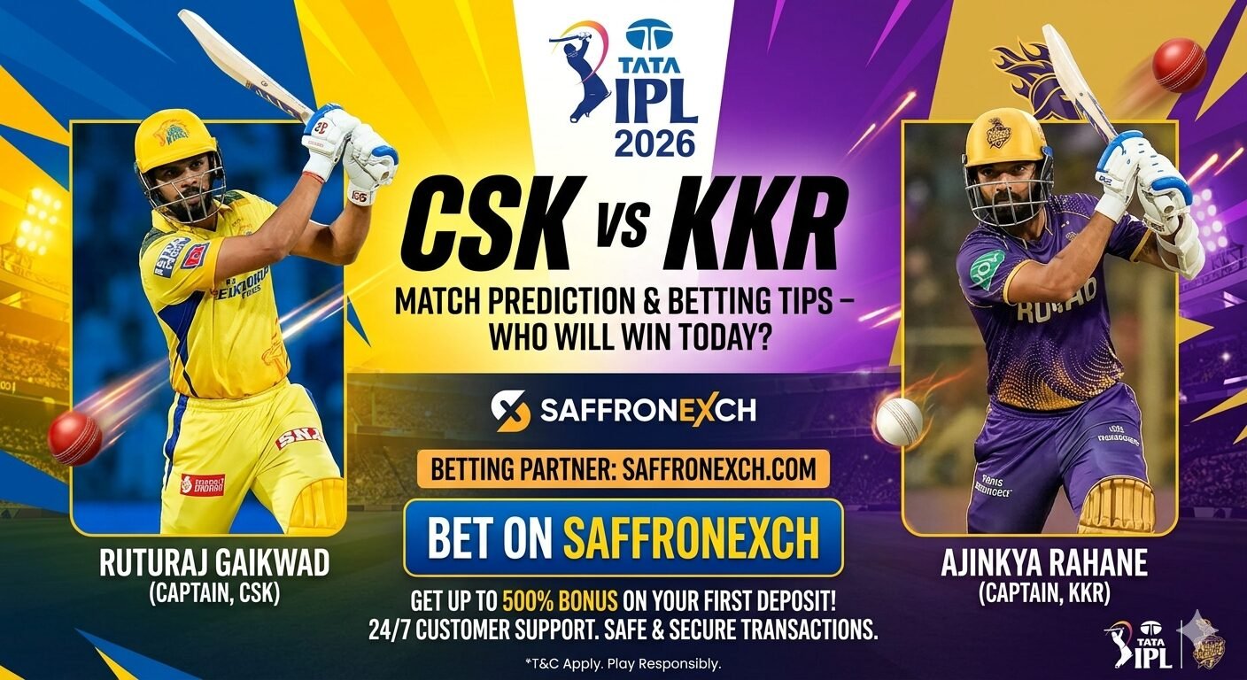 CSK vs KKR IPL 2026 betting – Best Odds, Tips & Live Betting on Gold365 & SaffronExch