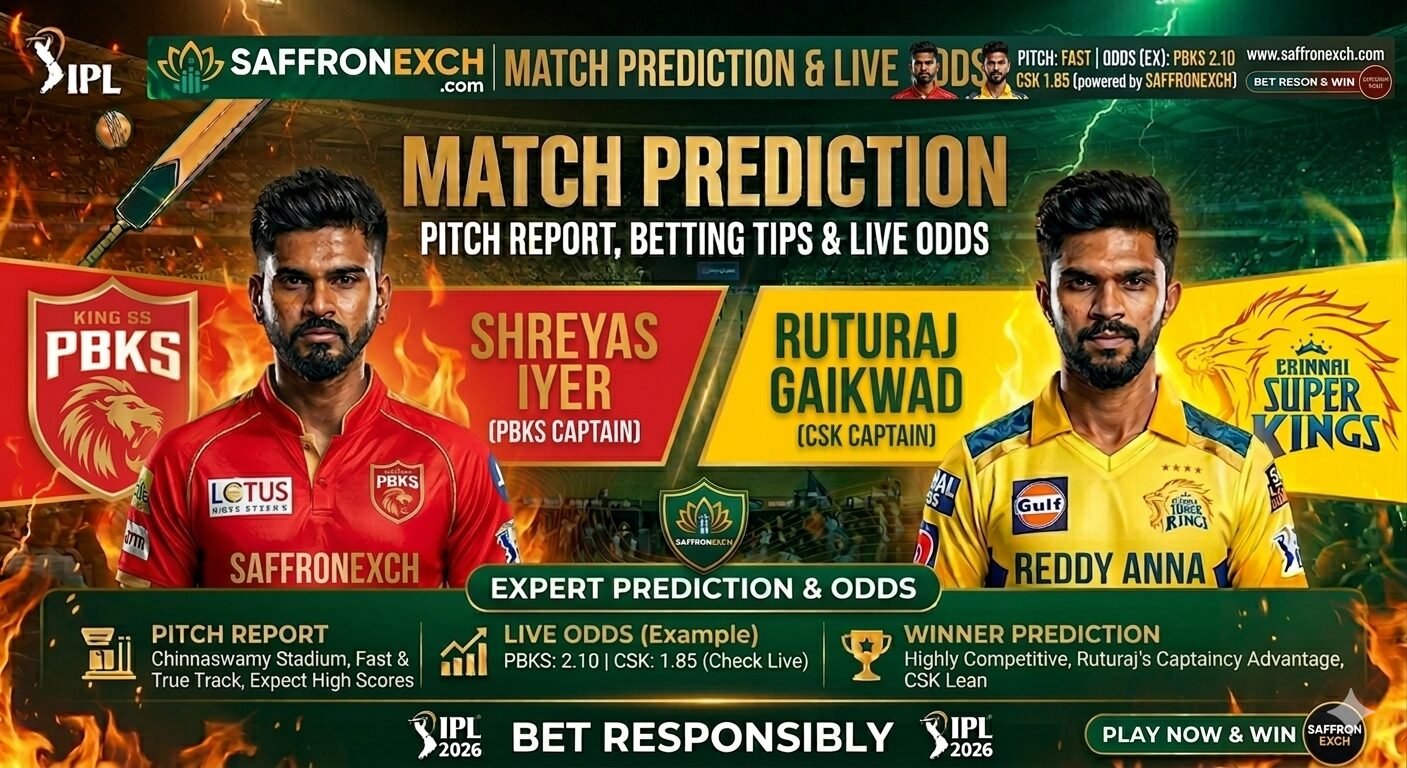 CSK vs PBKS IPL 2026 Match Prediction: Who Will Win? Pitch Report, Betting Tips & Live Odds
