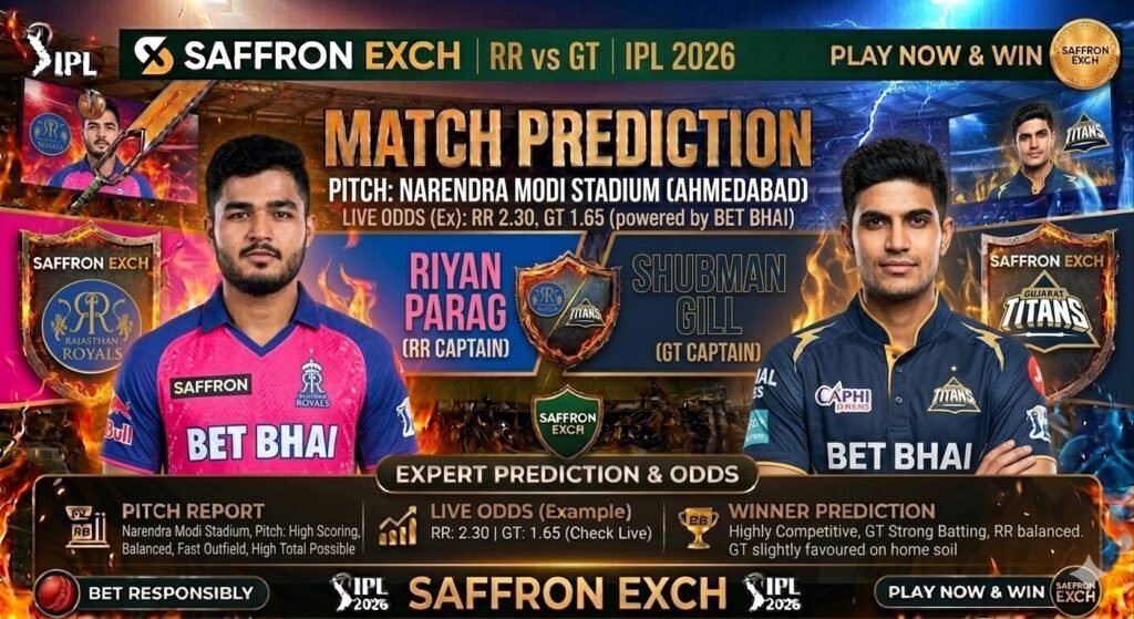 RR vs GT IPL 2026 Match Prediction: Who Will Win Today? Sawai Mansingh Stadium Pitch Report & Betting Tips