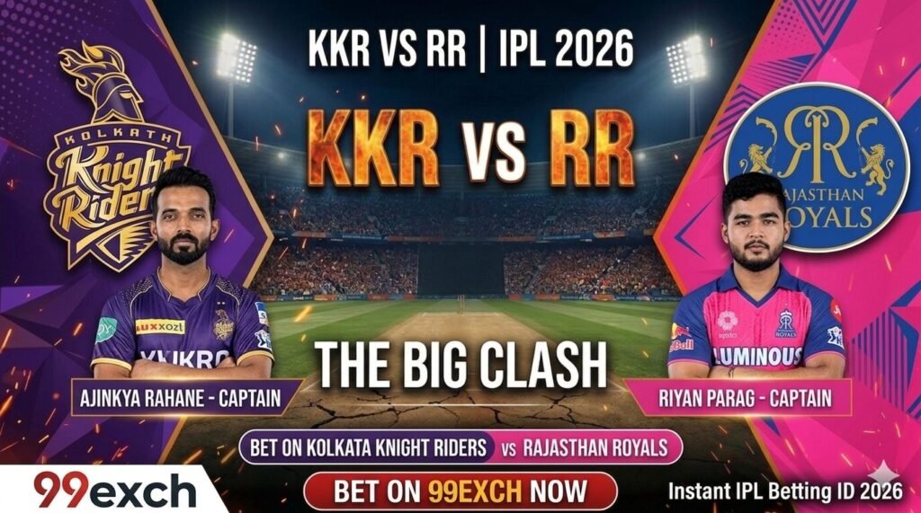 KKR vs RR Bet on 99exch – IPL Betting ID 2026