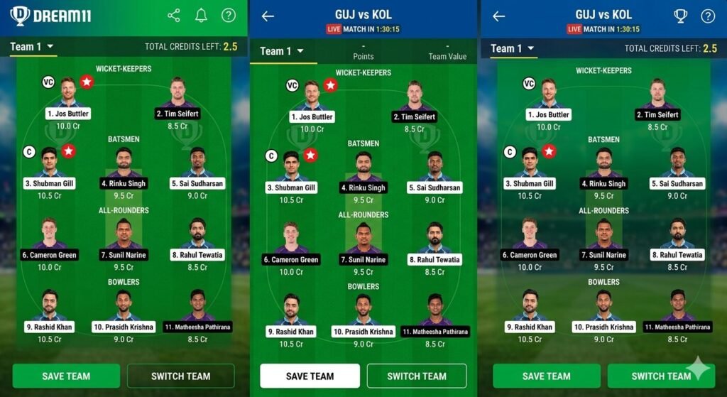 KKR vs RR Dream11 team prediction