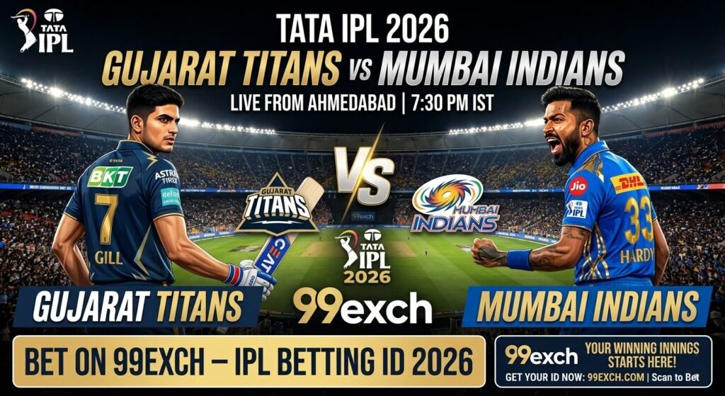GT vs MI Bet on 99exch – IPL Betting ID 2026