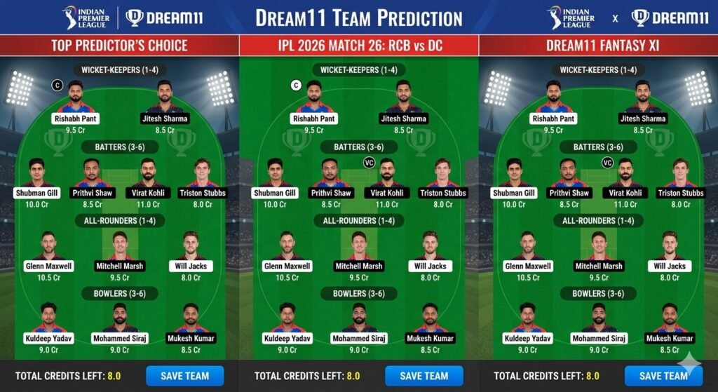 KKR vs RR Dream11 Team Prediction – IPL 2026 Match 28