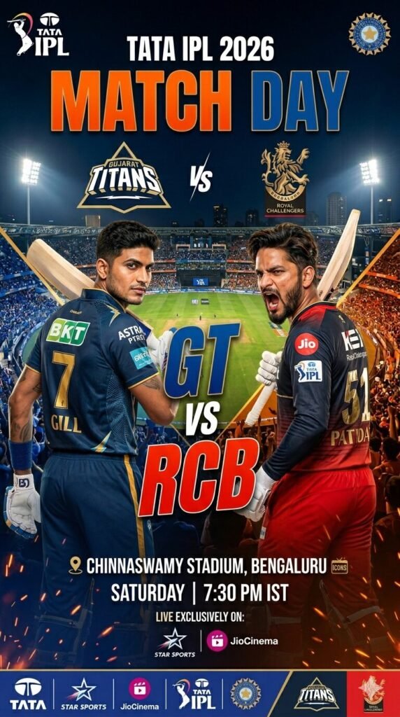 GT vs RCB Toss & Match Prediction (100% Sure), Pitch Report, Captain Toss Analysis, Who will win today's IPL Match? – 42nd Match IPL 2026
